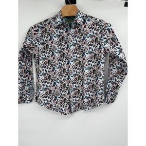 ROBERT GRAHAM Men Classic Fit Leaf Colorful Print Long Sleeve Button Shirt Sz L